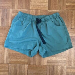 Kavu Elle 4" Shorts Women Pockets Belt Blue Green Small